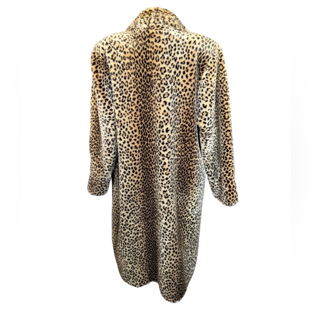 Vintage Leopard Faux Fur Coat S Martin Richards Y2K Mob Wife Glam Jacket - Picture 6 of 12